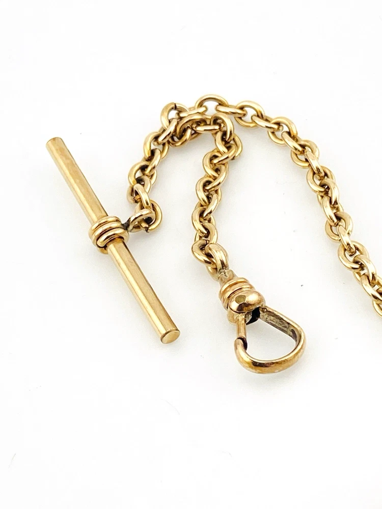 Victorian gold filled spiral orb watch chain fob