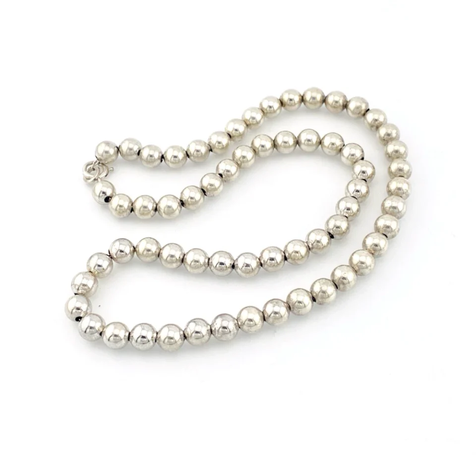 Sterling Silver Ball Bead Necklace