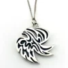 Modernist bird in flight sterling silver pendant