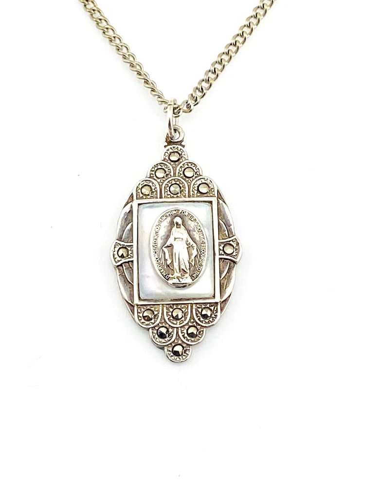 Creed Sterling Silver Our Lady Pendant Necklace