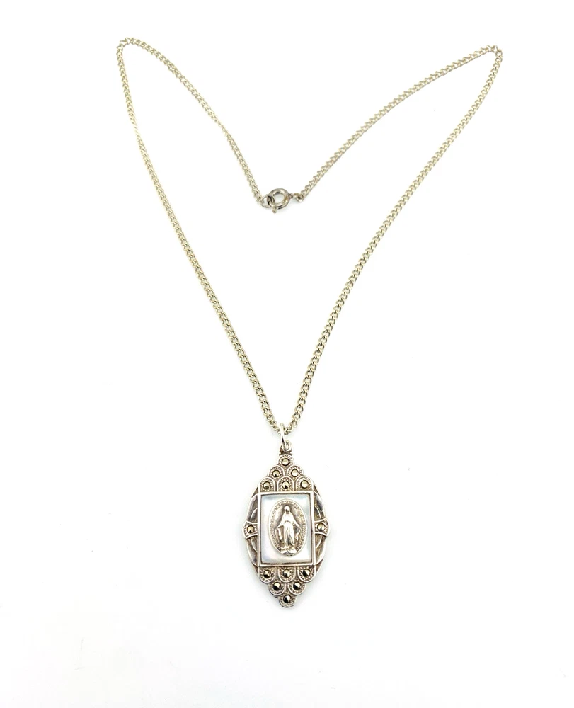 Creed sterling silver Our Lady pendant necklace