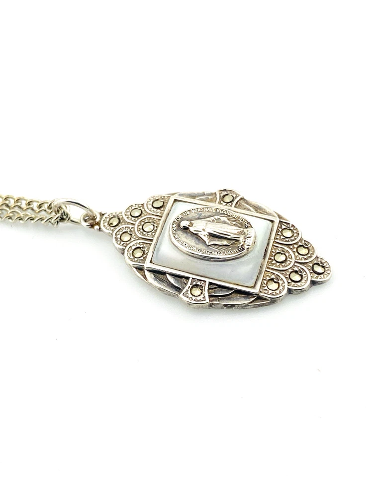 Creed sterling silver Our Lady pendant necklace