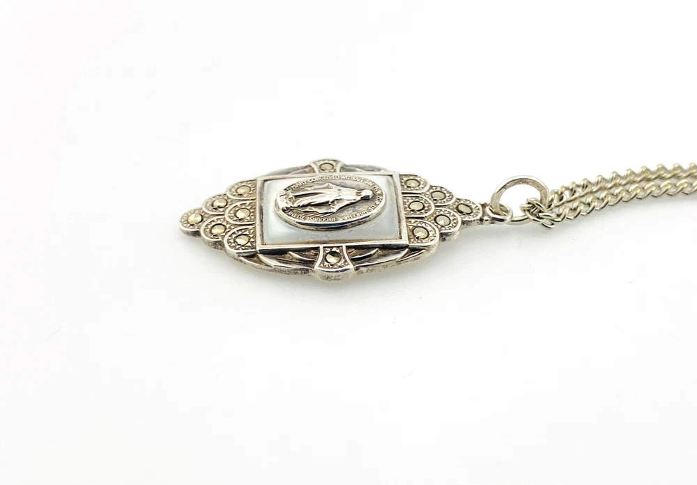 Creed sterling silver Our Lady pendant necklace