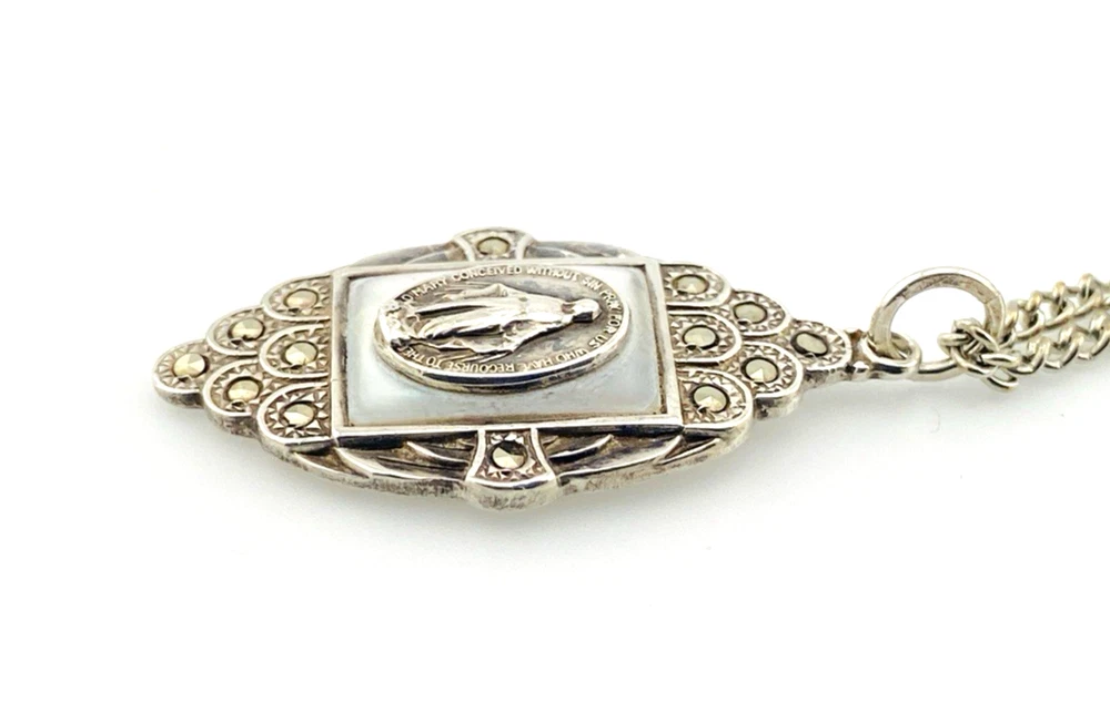 Creed sterling silver Our Lady pendant necklace