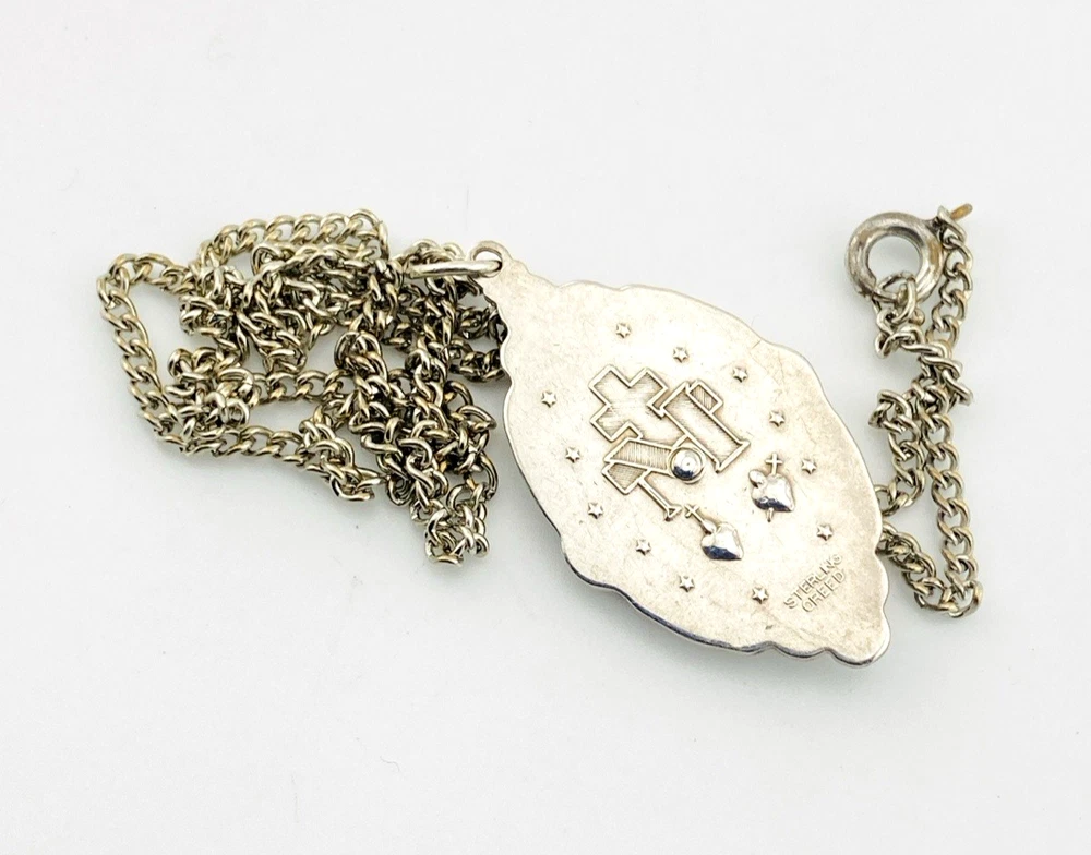 Creed sterling silver Our Lady pendant necklace