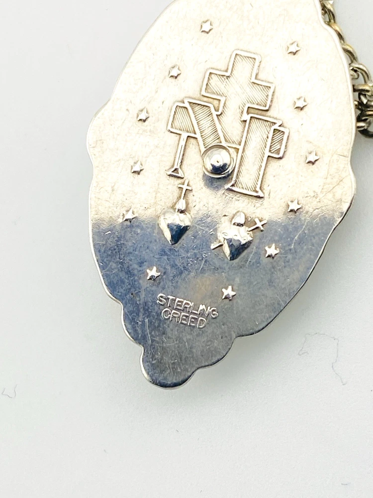 Creed sterling silver Our Lady pendant necklace