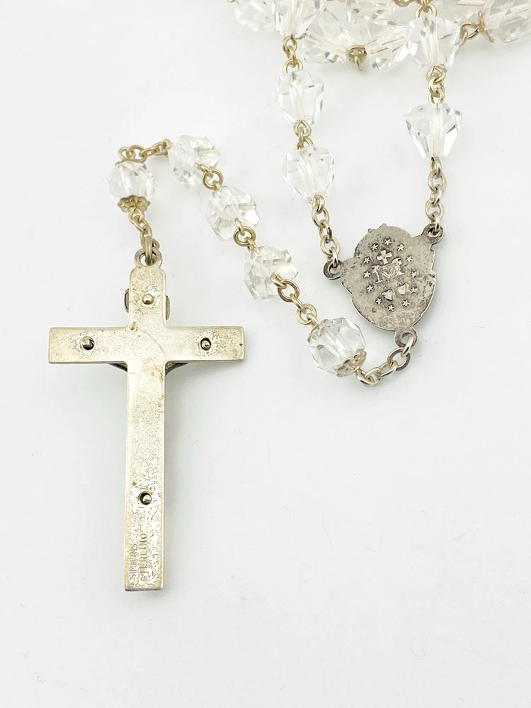 Simmons sterling silver quartz crystal rosary