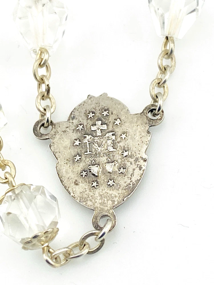 Simmons sterling silver quartz crystal rosary