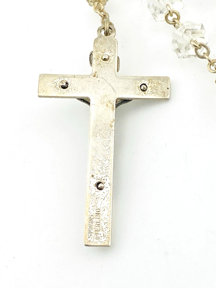 Simmons sterling silver quartz crystal rosary