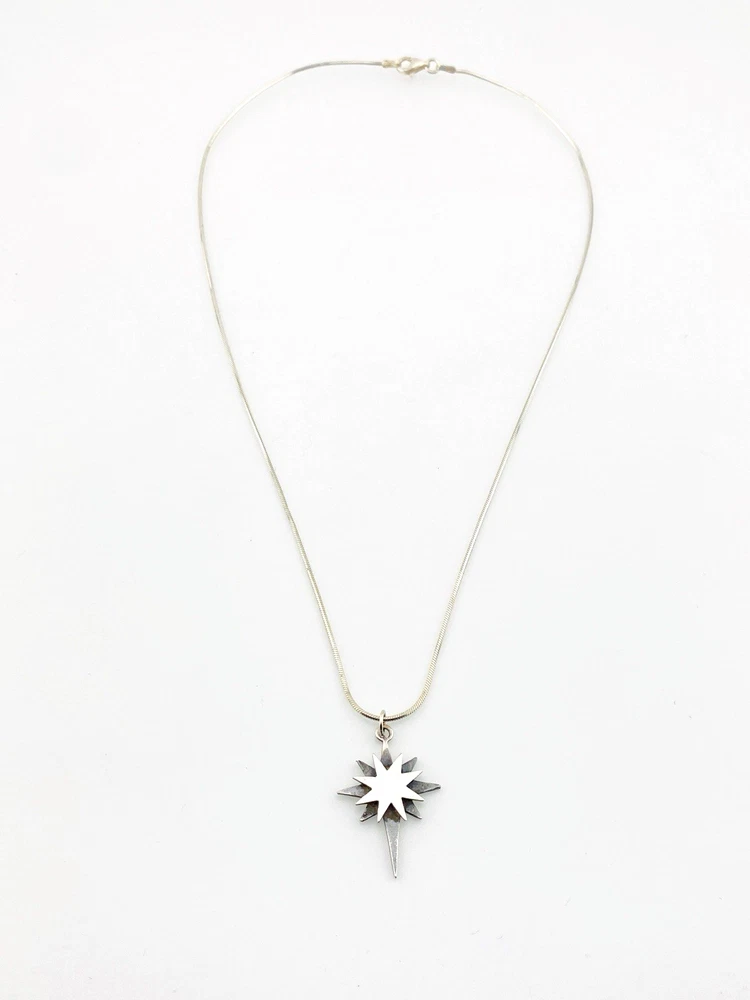 Sterling silver North Star pendant necklace
