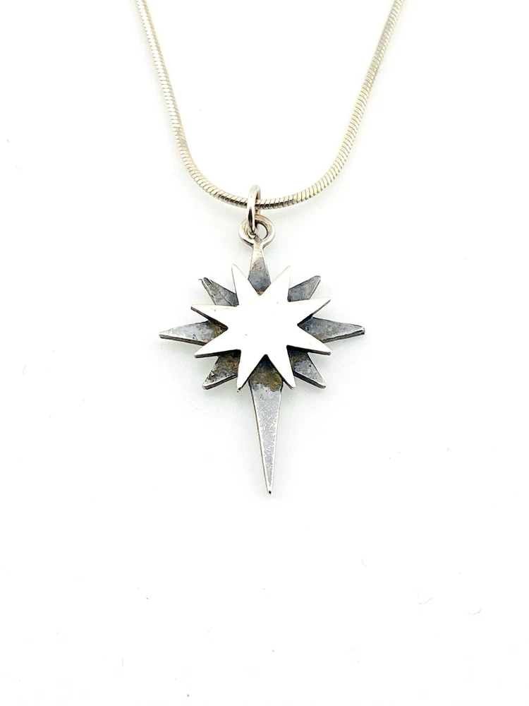 Sterling silver North Star pendant necklace