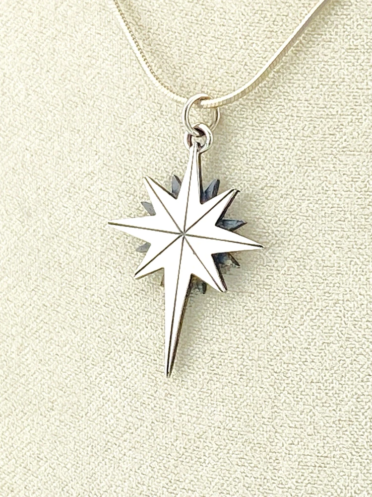 Sterling silver North Star pendant necklace