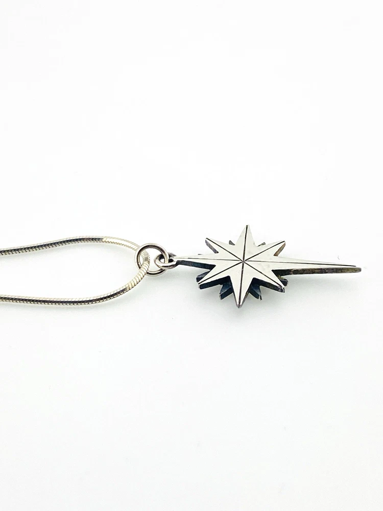 Sterling silver North Star pendant necklace