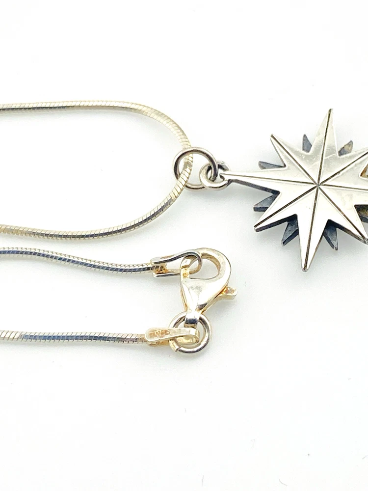 Sterling silver North Star pendant necklace