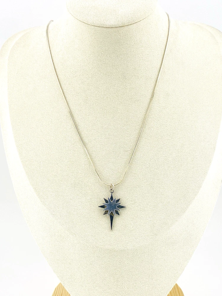 Sterling silver North Star pendant necklace