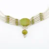Sterling Silver Green Turquoise Multi Strand Liquid Silver Necklace