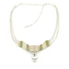 Sterling Silver Green Turquoise Multi Strand Liquid Silver Necklace