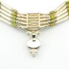 Sterling Silver Green Turquoise Multi Strand Liquid Silver Necklace
