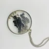1922 Peace Dollar Liberty silhouette pendant necklace hand cut silver coin