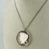 1922 Peace Dollar Liberty silhouette pendant necklace hand cut silver coin