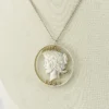 1922 Peace Dollar Liberty silhouette pendant necklace hand cut silver coin