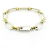 Vintage Mexican sterling silver and brass link bracelet with chunky mixed metal chain links