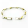 Vintage Mexican sterling silver and brass link bracelet with chunky mixed metal chain links