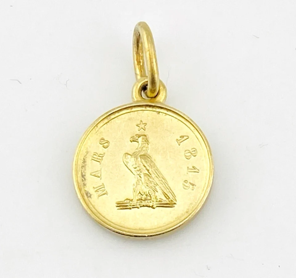 French Napoleon Family Coin Pendant in Gold Vermeil
