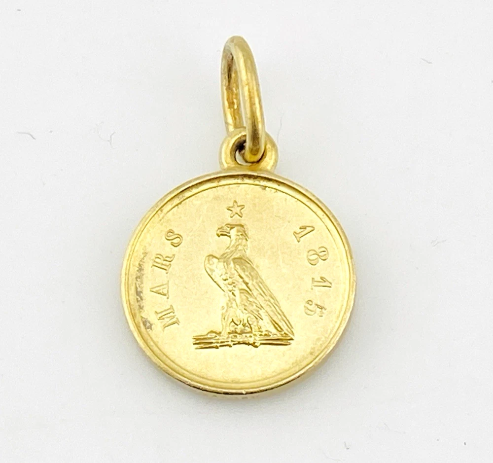 French Napoleon Family Coin Pendant in Gold Vermeil