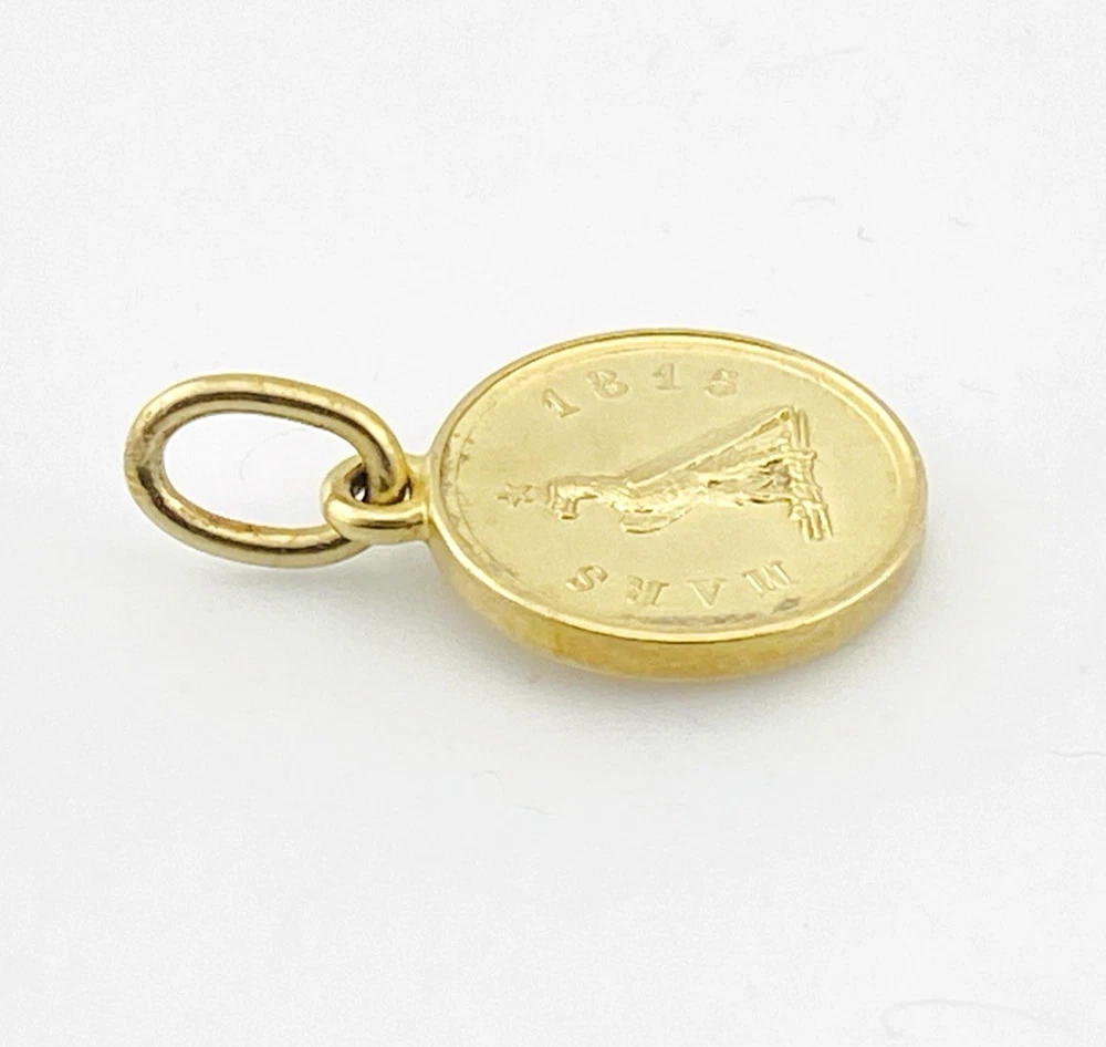 French Napoleon Family Coin Pendant in Gold Vermeil