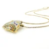 Vintage Indian Guilloche Enamel Fan Pendant Necklace Handmade Vermeil Silver