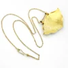 Vintage Indian Guilloche Enamel Fan Pendant Necklace Handmade Vermeil Silver