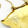 Vintage Indian Guilloche Enamel Fan Pendant Necklace Handmade Vermeil Silver