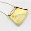 Back of pendant on vintage Indian guilloche enamel panel pendant necklace in Vermeil