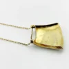 Back of pendant on vintage Indian guilloche enamel panel pendant necklace in Vermeil