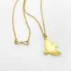 Indian guilloche enamel lac bird necklace in vermeil silver with turquoise and cobalt blue enamel