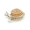 Sterling silver figural snail pendant with natural spiral shell and dimensional artisan design