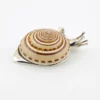 Sterling silver figural snail pendant with natural spiral shell and dimensional artisan design