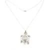 Vintage Sterling Silver Articulated Sea Turtle Necklace DJ