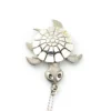 Vintage Sterling Silver Articulated Sea Turtle Necklace DJ