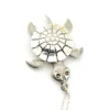 Vintage Sterling Silver Articulated Sea Turtle Necklace DJ