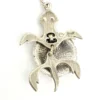 Vintage Sterling Silver Articulated Sea Turtle Necklace DJ