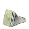Vintage steel signet ring with hand engraved monogram LPM
