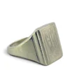 Vintage steel signet ring with hand engraved monogram LPM