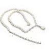 Vintage Faux Pearl CZ Sterling Silver Necklace 925 AU