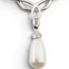 Vintage Faux Pearl CZ Sterling Silver Necklace 925 AU