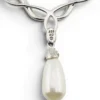Vintage Faux Pearl CZ Sterling Silver Necklace 925 AU