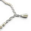 Vintage Faux Pearl CZ Sterling Silver Necklace 925 AU