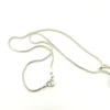 Vintage Camphor Glass Real Diamond Pendant Necklace Rhodium Plated Floral