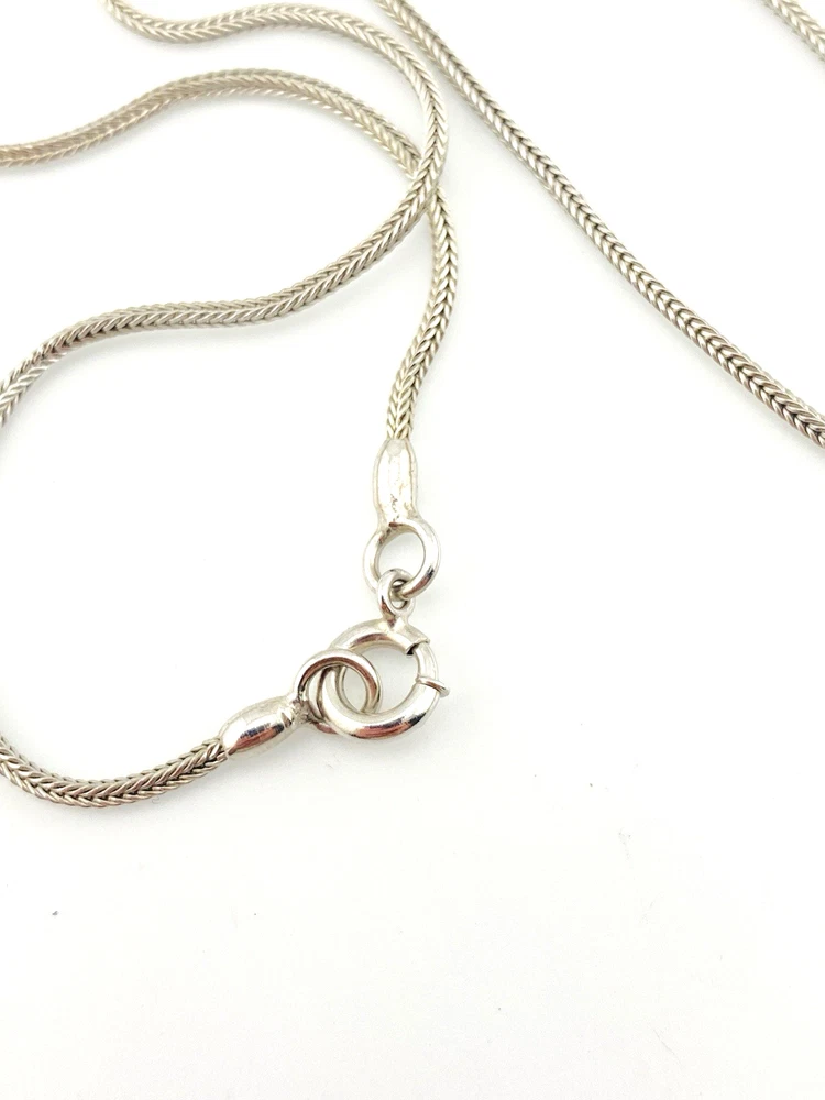 Vintage Camphor Glass Real Diamond Pendant Necklace Rhodium Plated Floral
